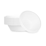 Bowls, Pulp Safe 7 Ounce, Sugarcane & Bagasse, White, 6 x 5 x 1.50 Inch,4 - 25 COUNT