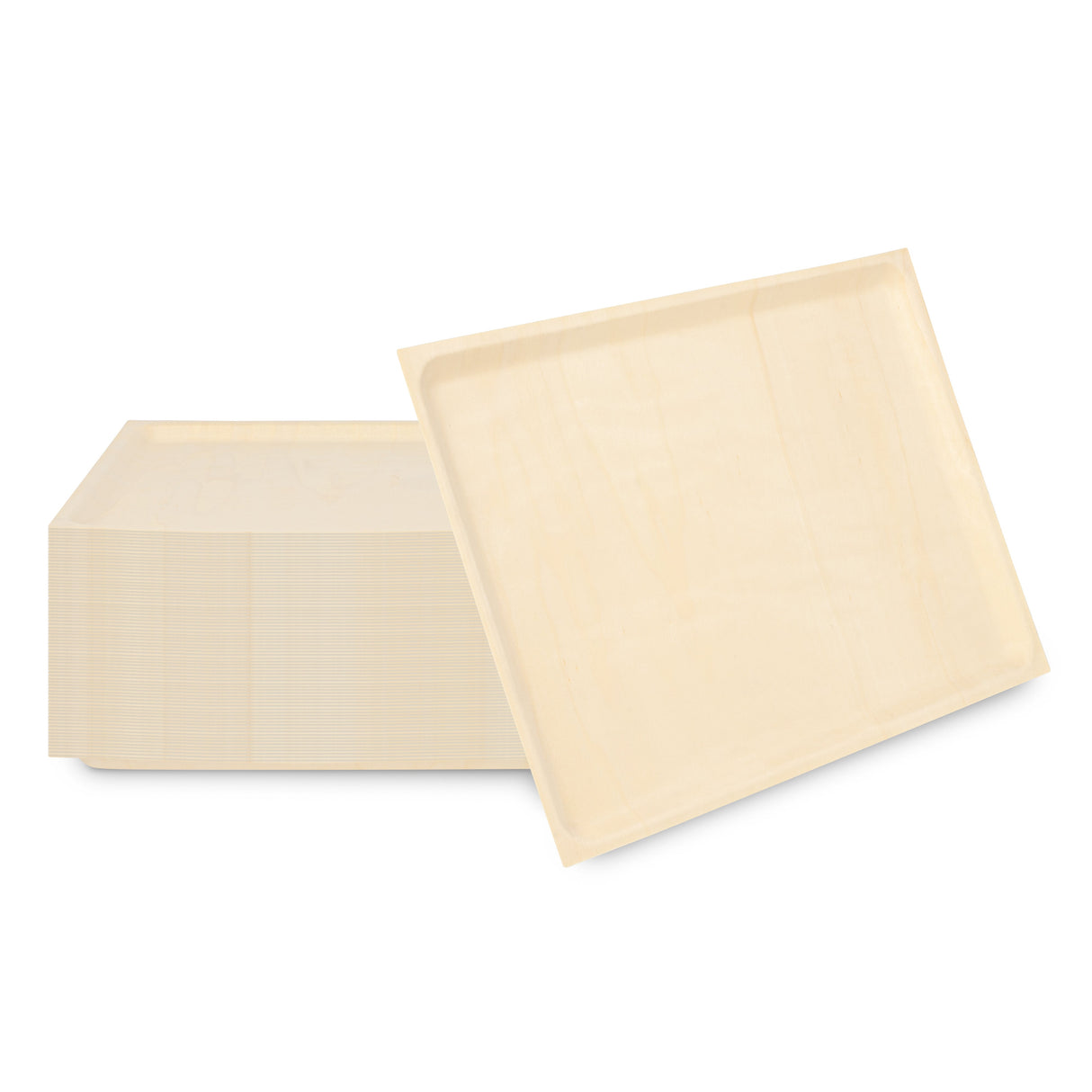 Plates, Taipei 14.50 x 10.75 x 0.75 Inch, Poplar Wood, Natural, Rectangular,4 - 50 COUNT