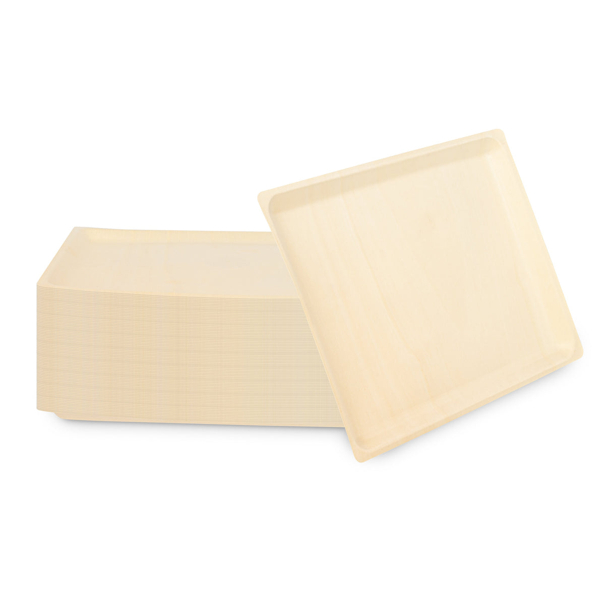 Plates, Taipei 13 x 10.50 x 0.50 Inch, Poplar Wood, Natural, Rectangular,4 - 50 COUNT