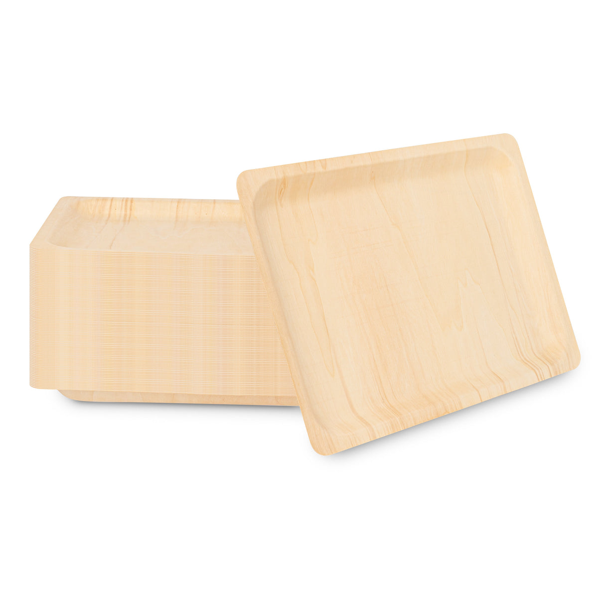 Plates, Taipei 14.25 x 9.75 x 0.75 Inch, Poplar Wood, Natural, Rectangular,4 - 50 COUNT