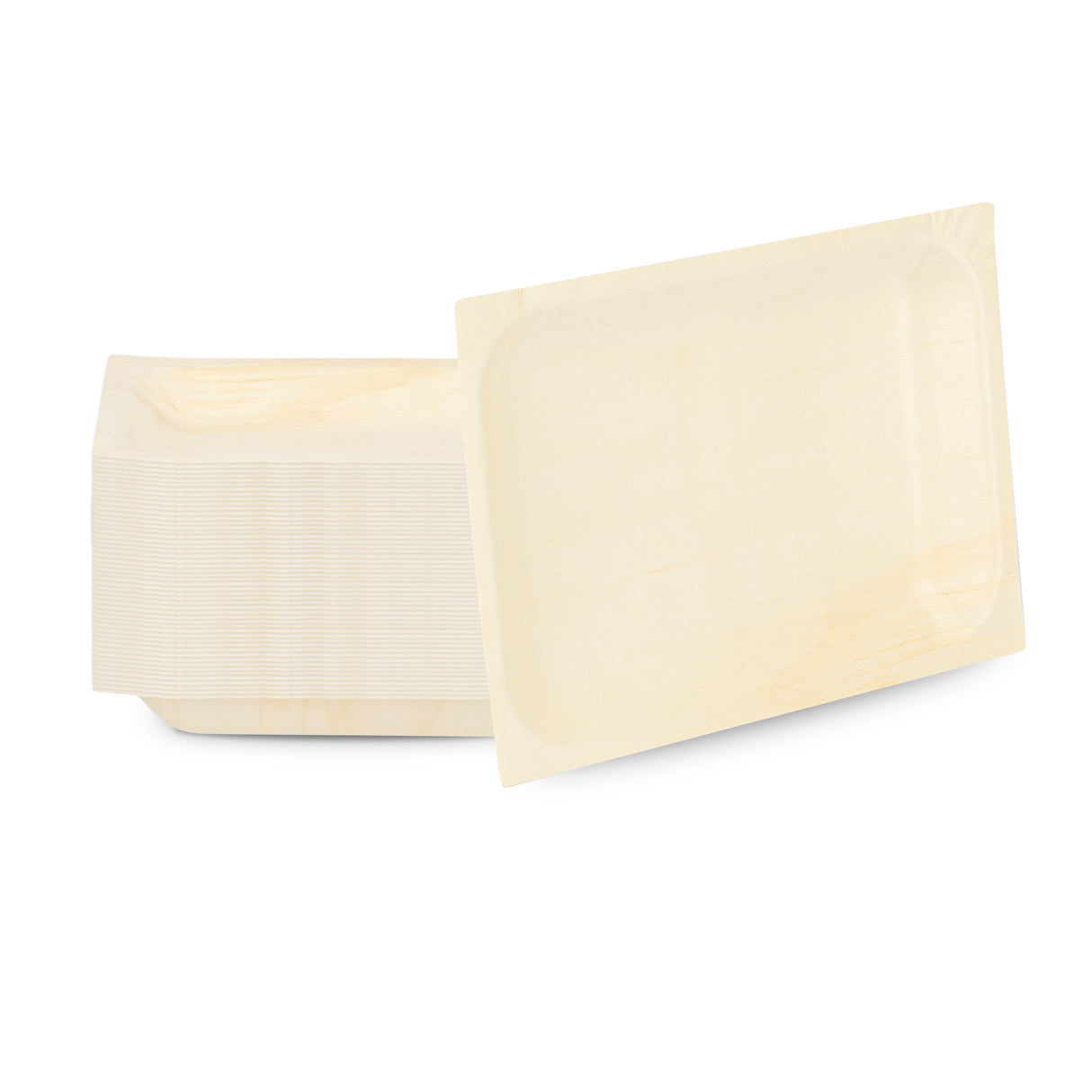 Plates, Taipei 7 x 5 x 0.50 Inch, Poplar Wood, Natural, Rectangular,4 - 50 COUNT