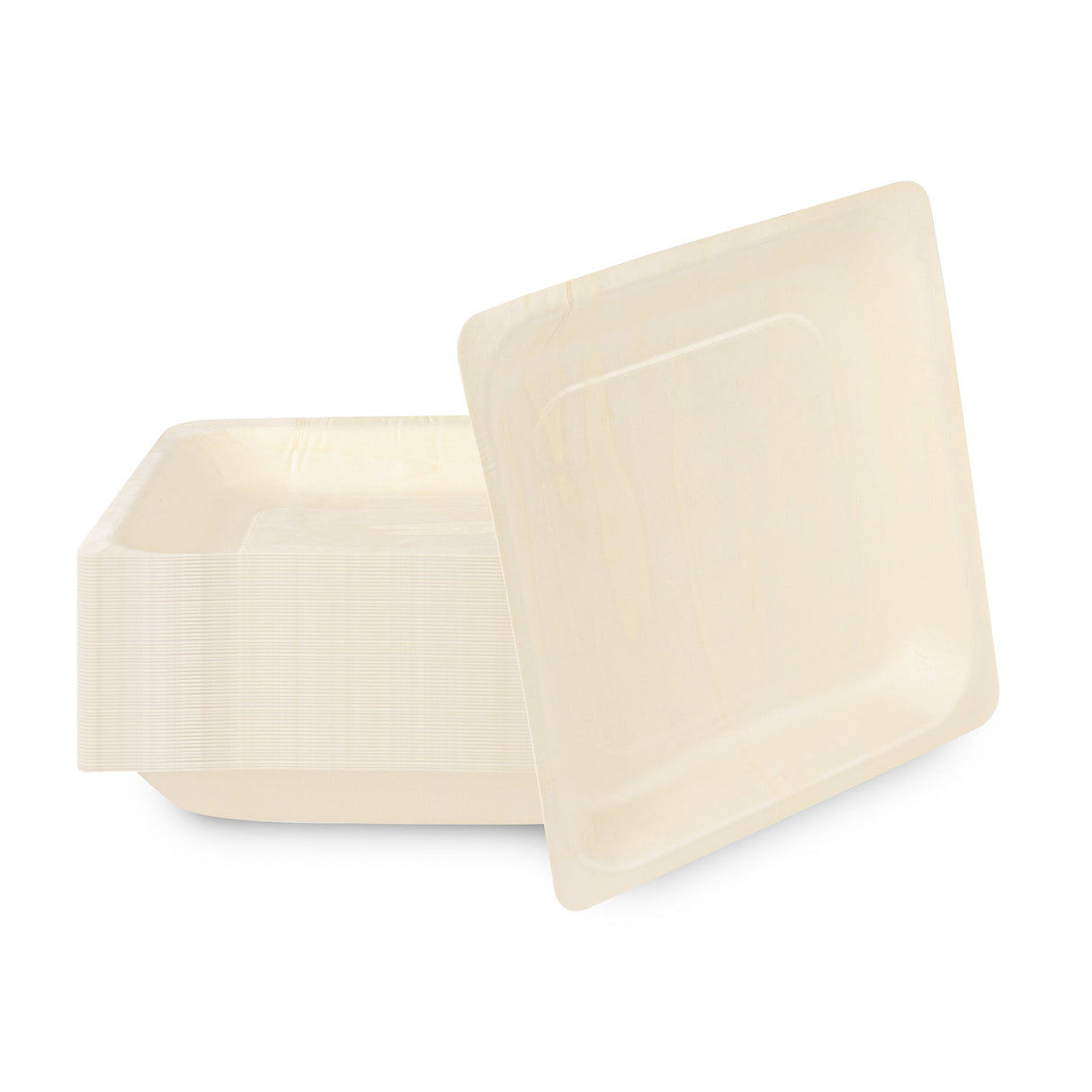 Plates, Taipei 9 x 9 x 1 Inch, Poplar Wood, Natural, Square,4 - 50 COUNT
