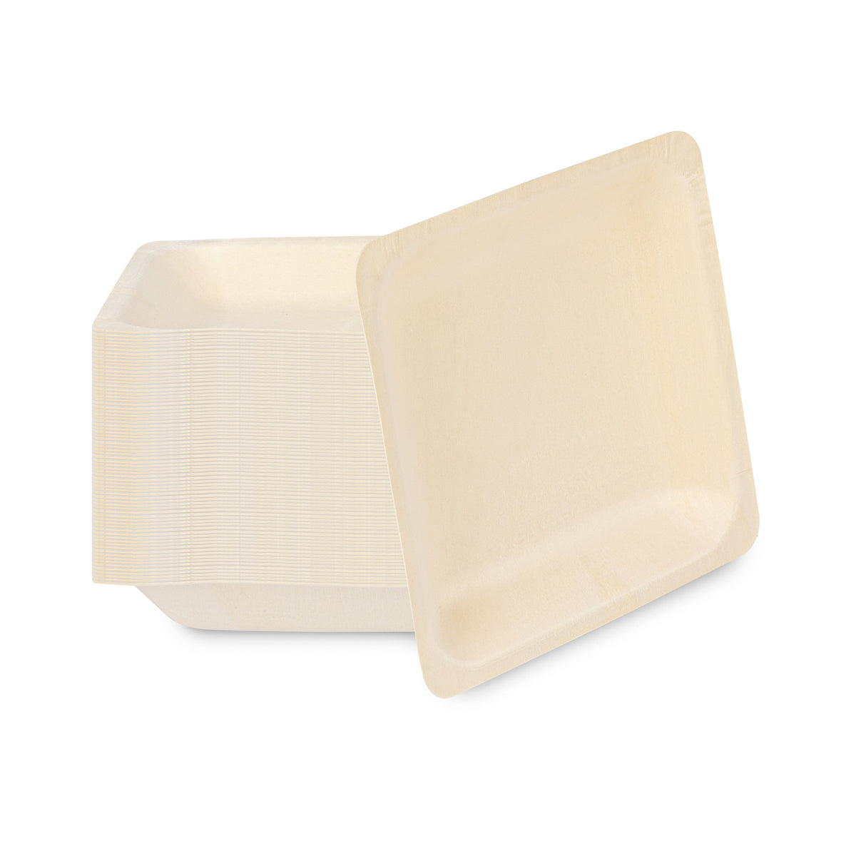 Plates, Taipei 7 x 7 x 1 Inch, Poplar Wood, Natural, Square,4 - 50 COUNT
