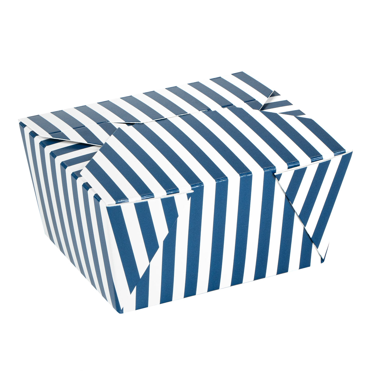 Containers, Take-Out, Bio Tek 30 Ounce, Paper, Blue & White Stripe, 5 x 4 x 2.50 Inch, #1, Rectangular,50 - 1 EACH