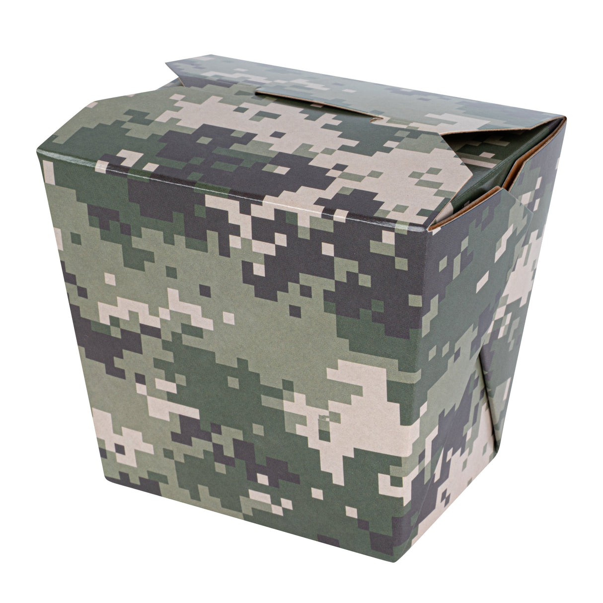 Containers, Noodle Take-Out, Bio Tek 16 Ounce, Paper, Camouflage, Square,50 - 1 EACH