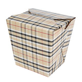 Containers, Noodle Take-Out, Bio Tek 26 Ounce, Paper, Plaid, Square,50 - 1 EACH