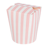 Containers, Noodle Take-Out, Bio Tek 16 Ounce, Paper, Pink & White Stripe, Round,50 - 1 EACH