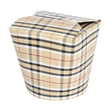 Containers, Noodle Take-Out, Bio Tek 26 Ounce, Paper, Plaid, Round,50 - 1 EACH