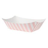 Boats, Bio Tek 3.25 x 2 x 1.50 Inch, Paper, Pink & White Stripe, 6 Ounce, #40,50 - 1 EACH