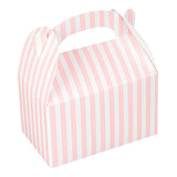 Boxes, Gable & Lunch, Bio Tek 6 x 3.50 x 3.50 Inch, Paper, Pink & White Stripe, Compostable,25 - 1 EACH