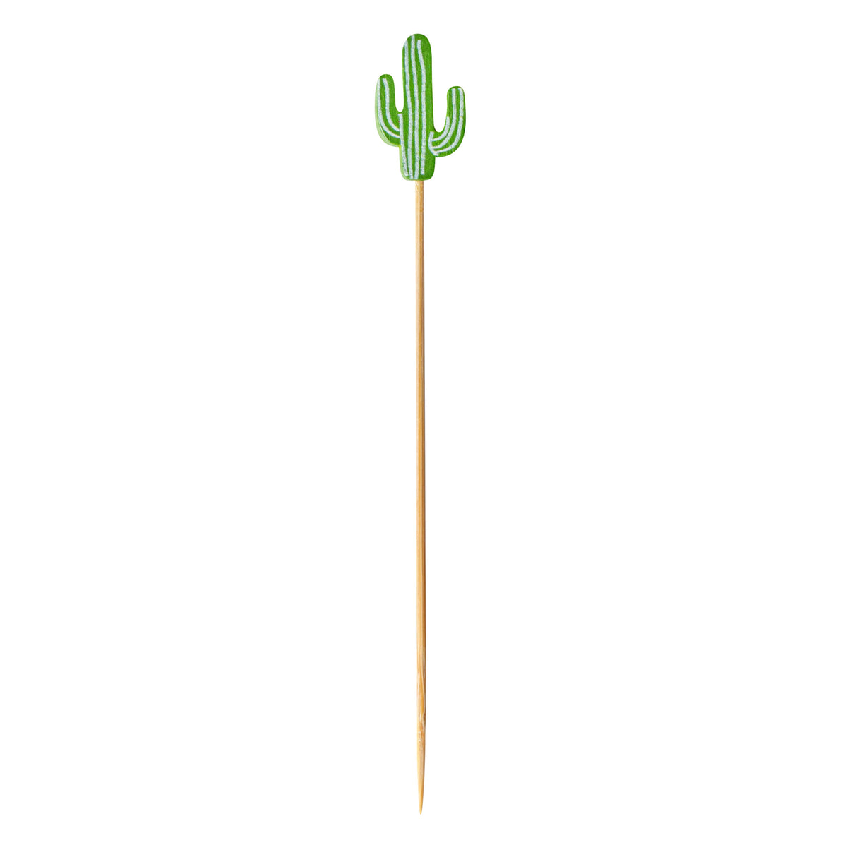 Skewers, 4.75 Inch, Bamboo, Green Cactus,100 - 1 EACH