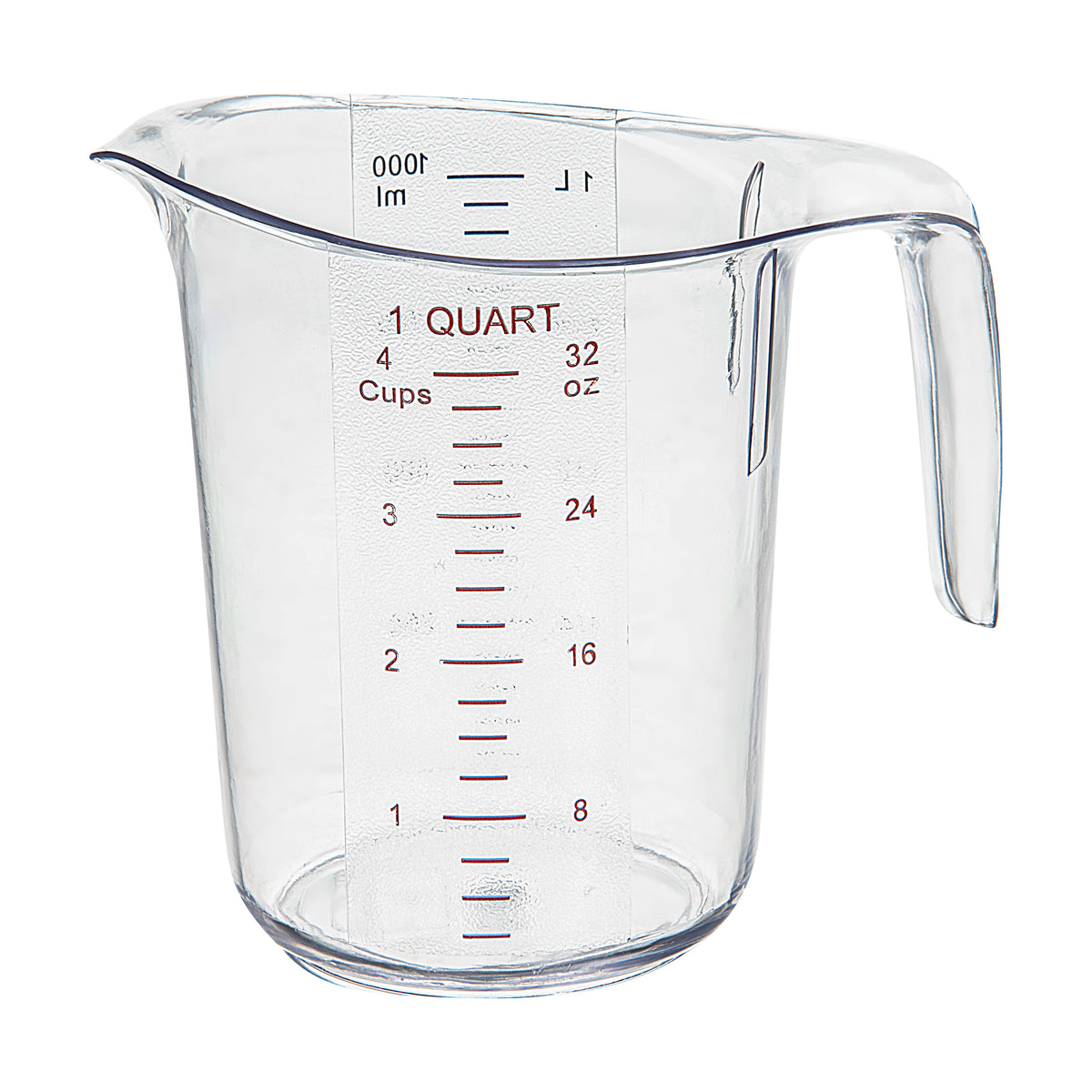 Cup, Measuring, RW Base, 1 Quart, Plastic, Clear, 6.50 x 4.75 x 6 Inch,1 - 1 EACH