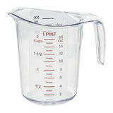 Cup, Measuring, RW Base, 1 Pint, Plastic, Clear, 5.25 x 3.75 x 5 Inch,1 - 1 EACH