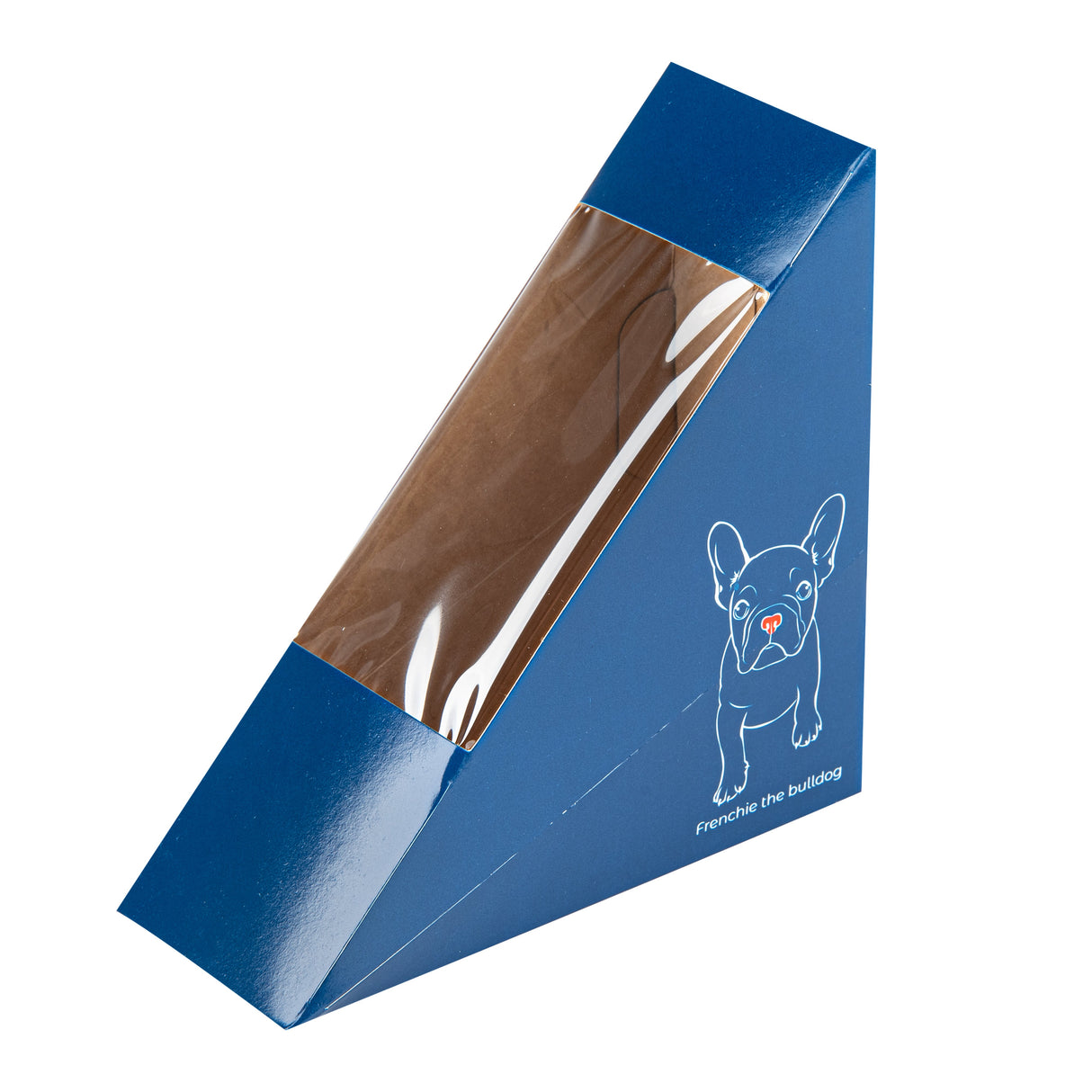 Boxes, Sandwich, Cafe Vision Small, Paper, Frenchie, 4.75 x 4.75 x 2 Inch, Wedge, with Window,25 - 1 EACH