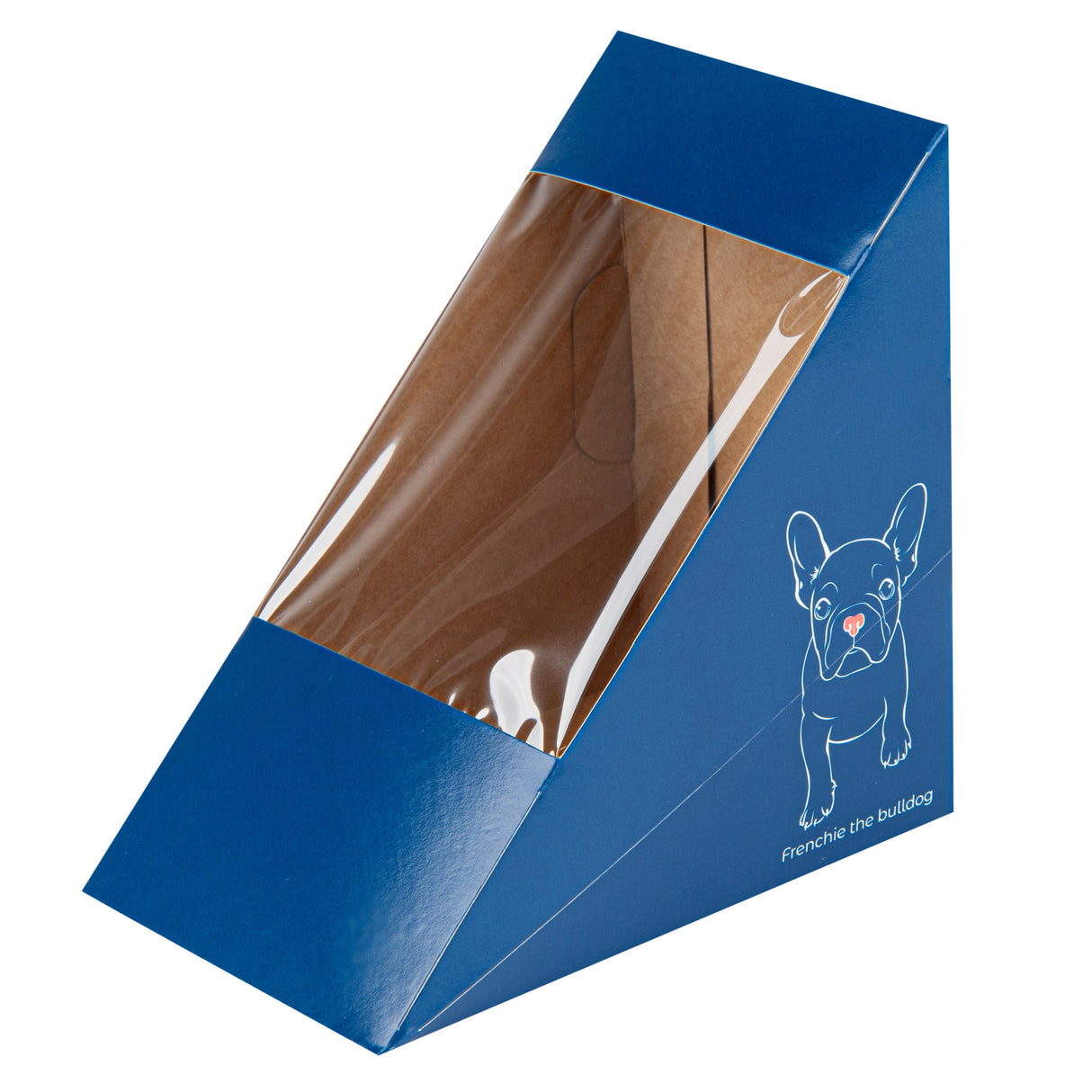 Boxes, Sandwich, Cafe Vision Large, Paper, Frenchie, 4.75 x 4.75 x 3.25 Inch, Wedge, with Window,25 - 1 EACH