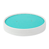 Lids, Flat, Bio Tek, Paper, Turquoise, Round, for 12 Ounce Soup Container,25 - 1 EACH