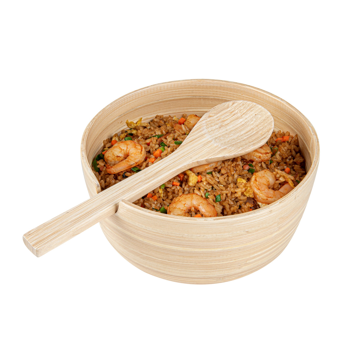 Bowls, Serving, Bambuddha 25 Ounce, Bamboo, Natural, 7.75 x 7.75 x 4 Inch, with Serving Spoon, Round,1 - 2 PIECE