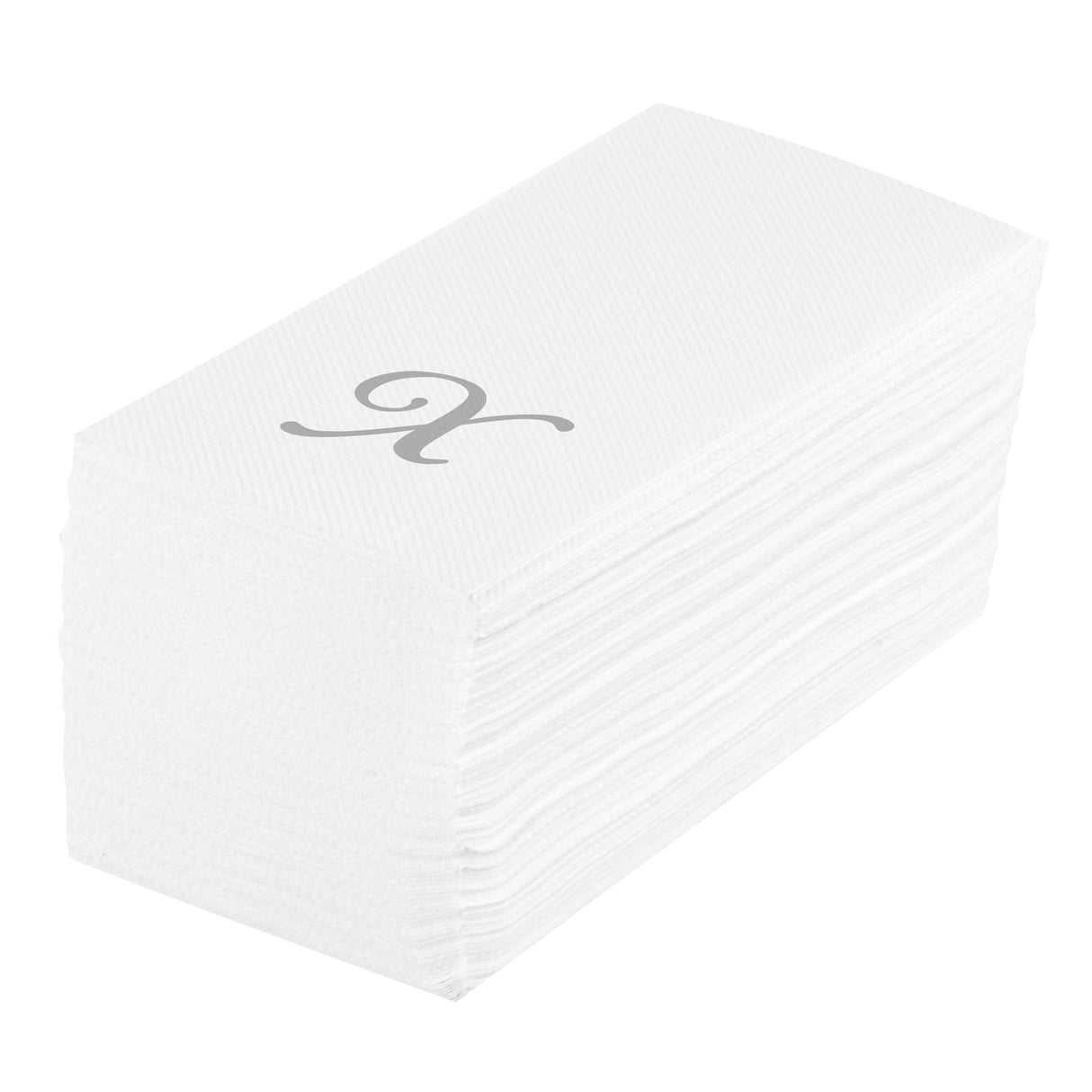 Towels, Guest, Luxenap, Linen-Feel, White, with Gold Sans Serif Letter X, Air Laid, 15.75 x 8 Inch, Rectangular,40 - 50 COUNT