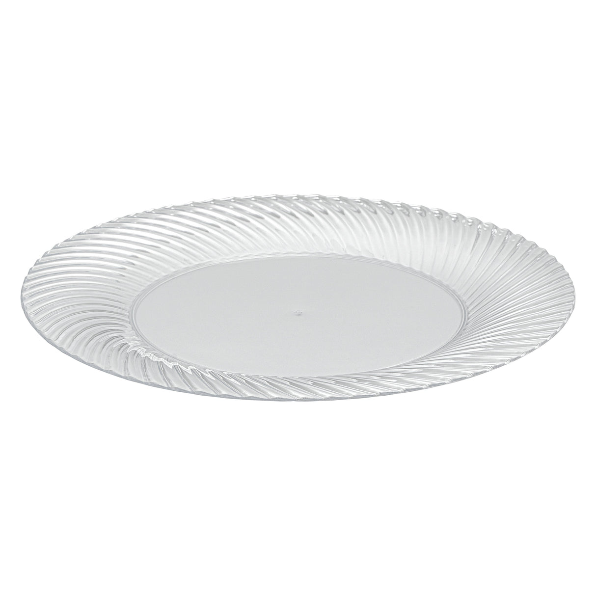 Plates, Moderna 7 x 7 x 0.50 Inch, Plastic, Clear, Wave Textured Rim, Round,5 - 40 COUNT