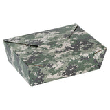 Containers, Take-Out, Bio Tek 71 Ounce, Paper, Camouflage, 8.50 x 6.25 x 2.50 Inch, #3, Rectangular,4 - 50 COUNT