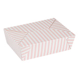 Containers, Take-Out, Bio Tek 71 Ounce, Paper, Pink & White Stripe, 8.50 x 6.25 x 2.50 Inch, #3, Rectangular,4 - 50 COUNT