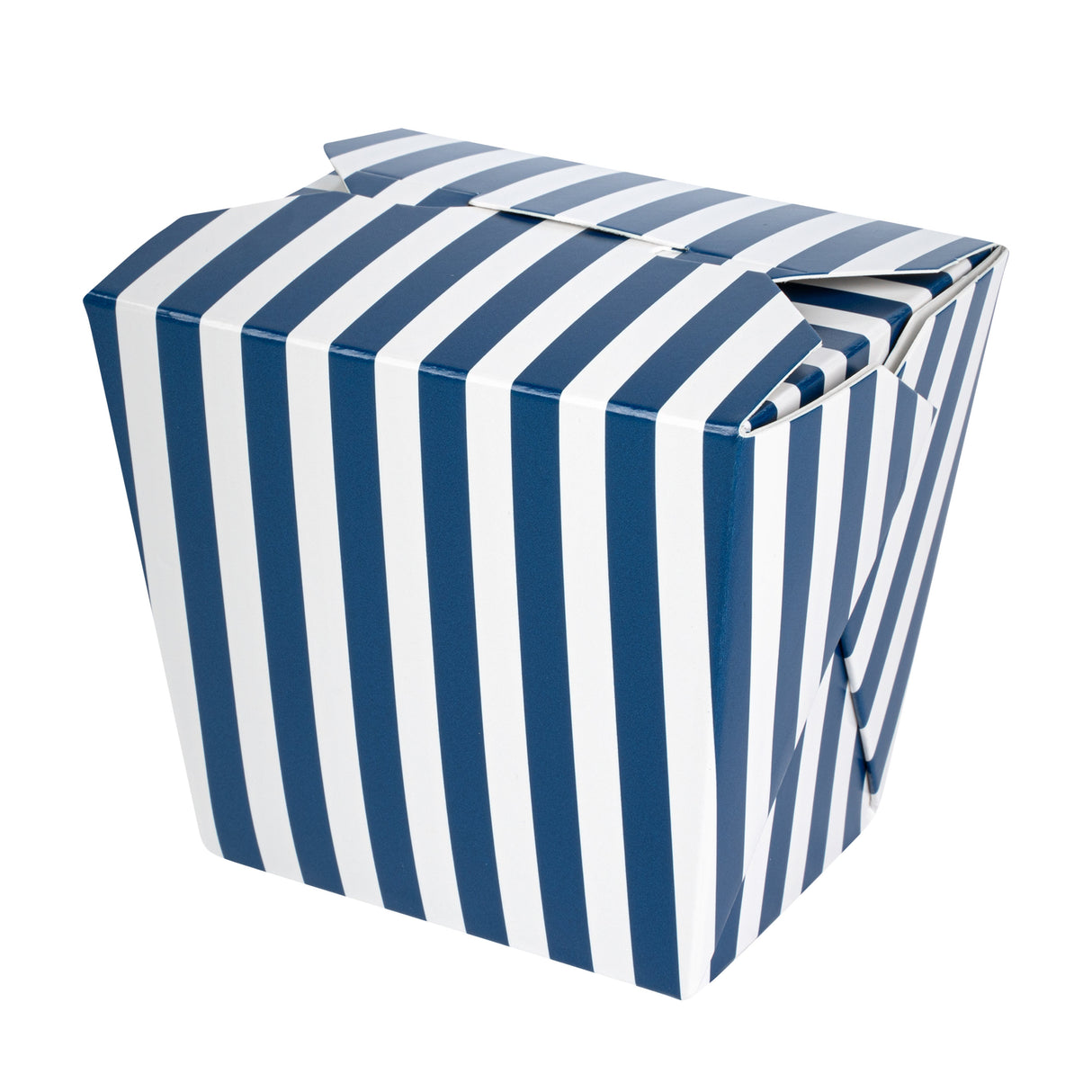 Containers, Noodle Take-Out, Bio Tek 16 Ounce, Paper, Blue & White Stripe, Square,4 - 50 COUNT