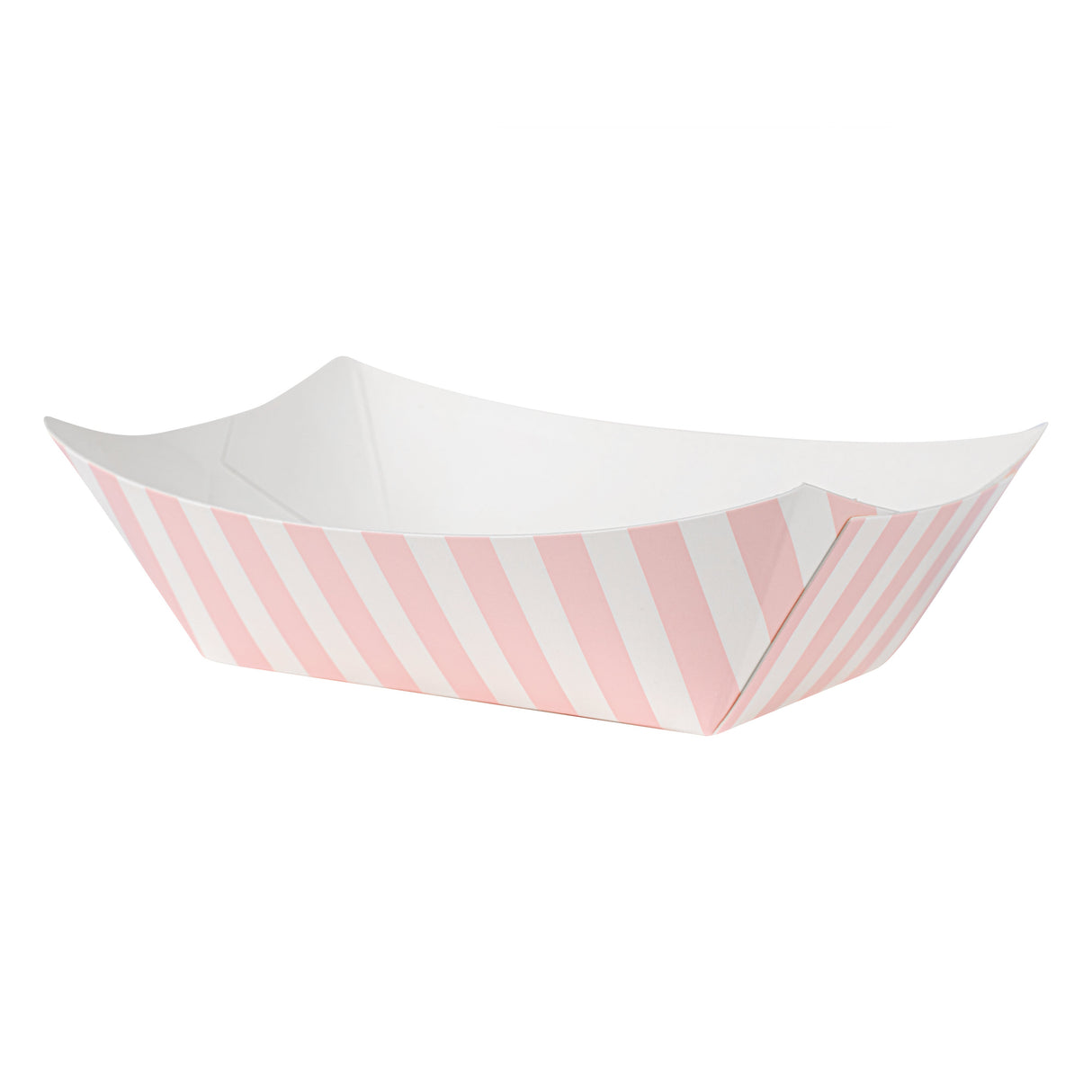 Boats, Bio Tek 3.25 x 2 x 1.50 Inch, Paper, Pink & White Stripe, 6 Ounce, #40,8 - 50 COUNT