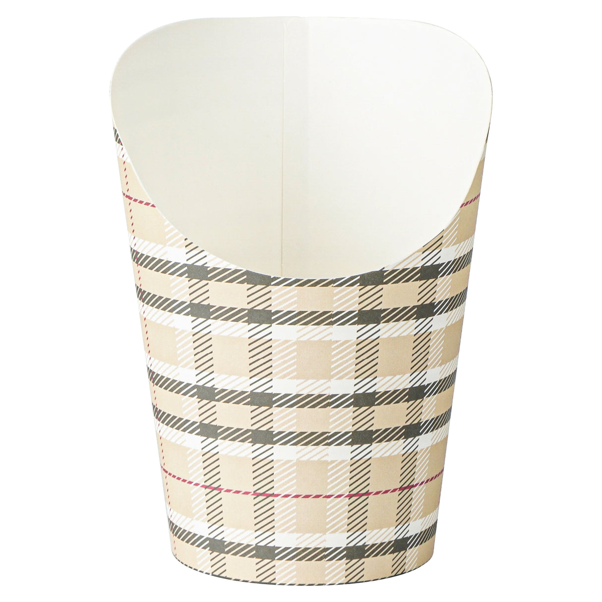 Cups, Incline, Bio Tek 12 Ounce, Paper, Plaid, Round, 3.50 x 3.50 x 4.75 Inch,100 - 1 EACH