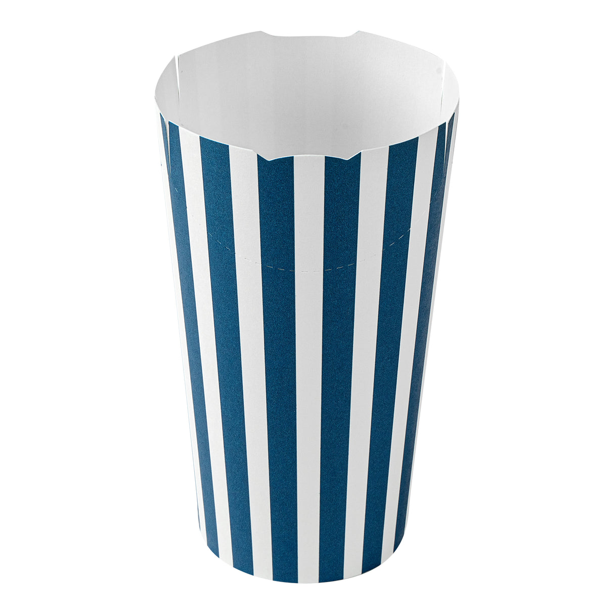 Cups, To-Go Fry, Bio Tek 20 Ounce, Paper, Blue & White Stripe, 3.25 x 3.25 x 5 Inch,100 - 1 EACH