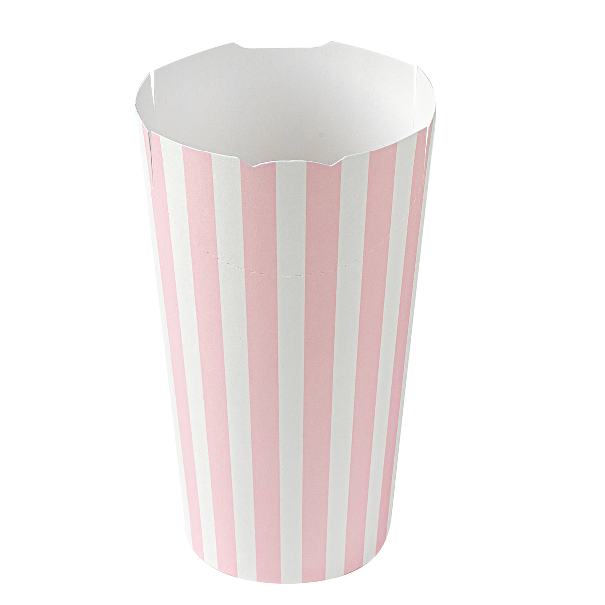 Cups, To-Go Fry, Bio Tek 20 Ounce, Paper, Pink & White Stripe, 3.25 x 3.25 x 5 Inch,100 - 1 EACH