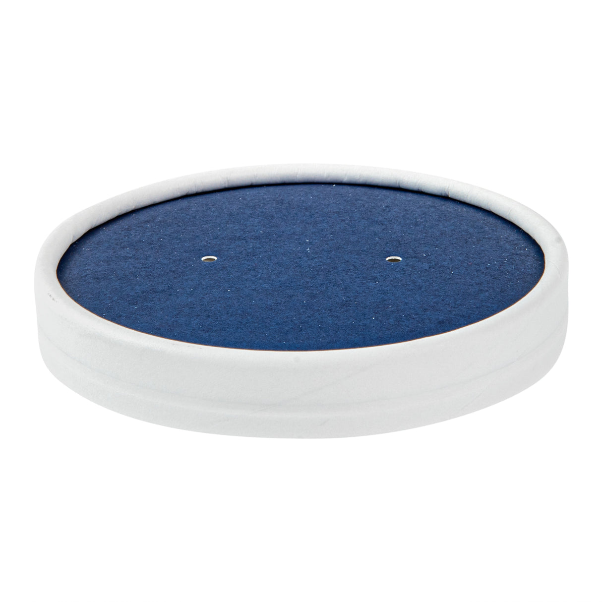 Lids, Flat, Bio Tek, Paper, Blue & White Stripe, Round, for 12 Ounce Soup Container,8 - 25 COUNT