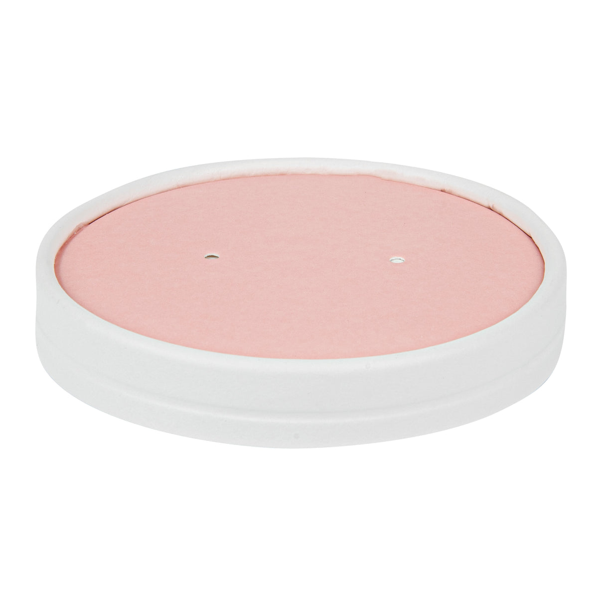 Lids, Flat, Bio Tek, Paper, Pink & White Stripe, Round, for 12 Ounce Soup Container,8 - 25 COUNT