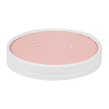 Lids, Flat, Bio Tek, Paper, Pink & White Stripe, Round, for 12 Ounce Soup Container,8 - 25 COUNT
