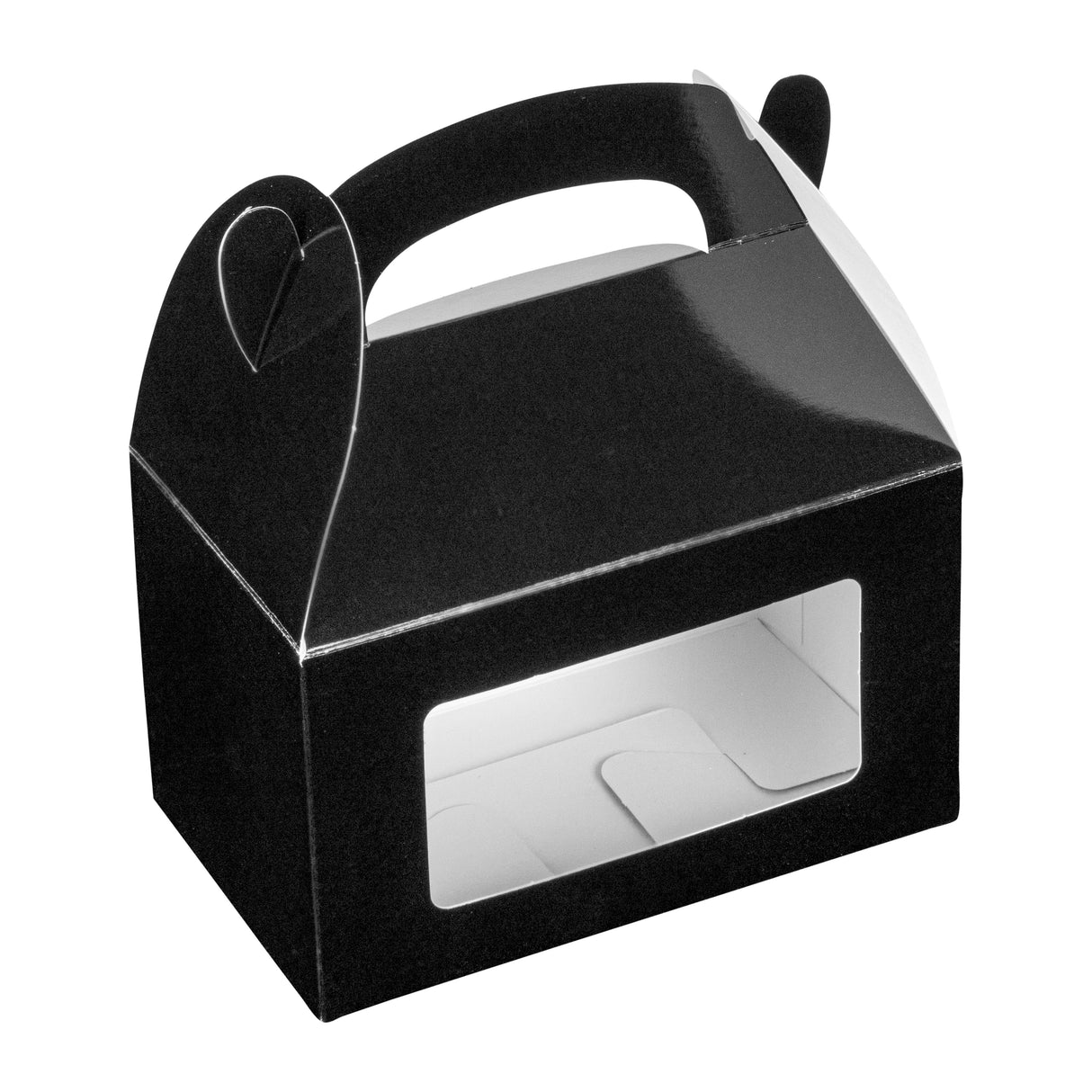 Boxes, Gable & Lunch, Bio Tek 6 x 3.50 x 3.50 Inch, Greaseproof Paper, Black, with Window,4 - 25 COUNT