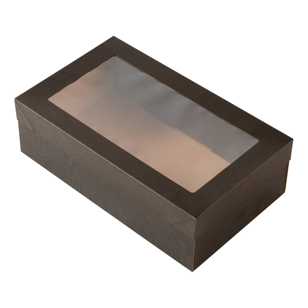 Boxes, Catering, Cater Tek 10.25 x 6 x 3.25 Inch, Paper, Black, Rectangular, with Window Lid,10 - 10 COUNT