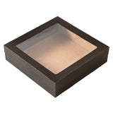 Boxes, Catering, Cater Tek 9 x 9 x 2.25 Inch, Paper, Black, Rectangular, with Window Lid,10 - 10 COUNT