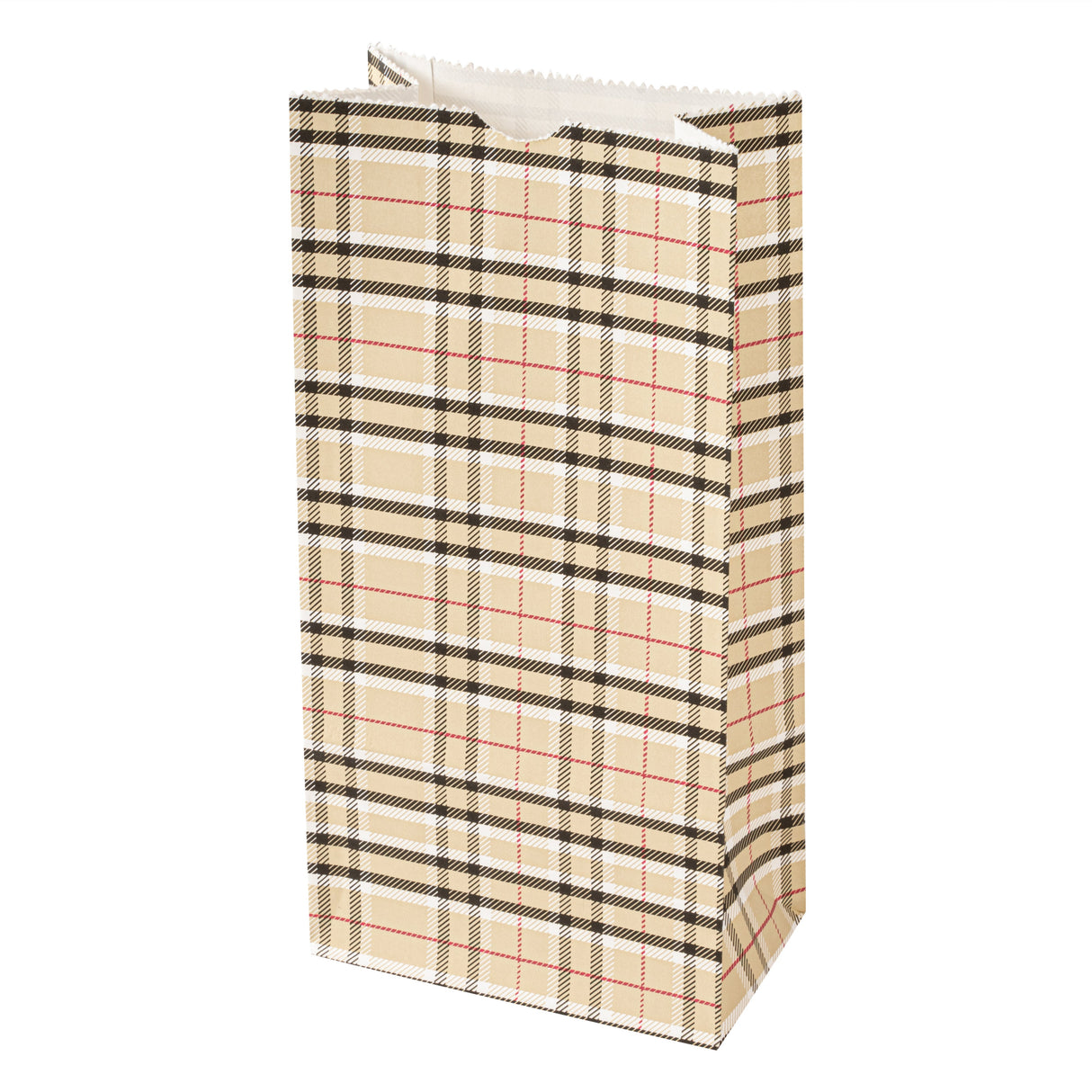 Bags, Bag Tek 2 Pound, Paper, Plaid, 4.25 x 2.25 x 8.50 Inch,100 - 1 EACH