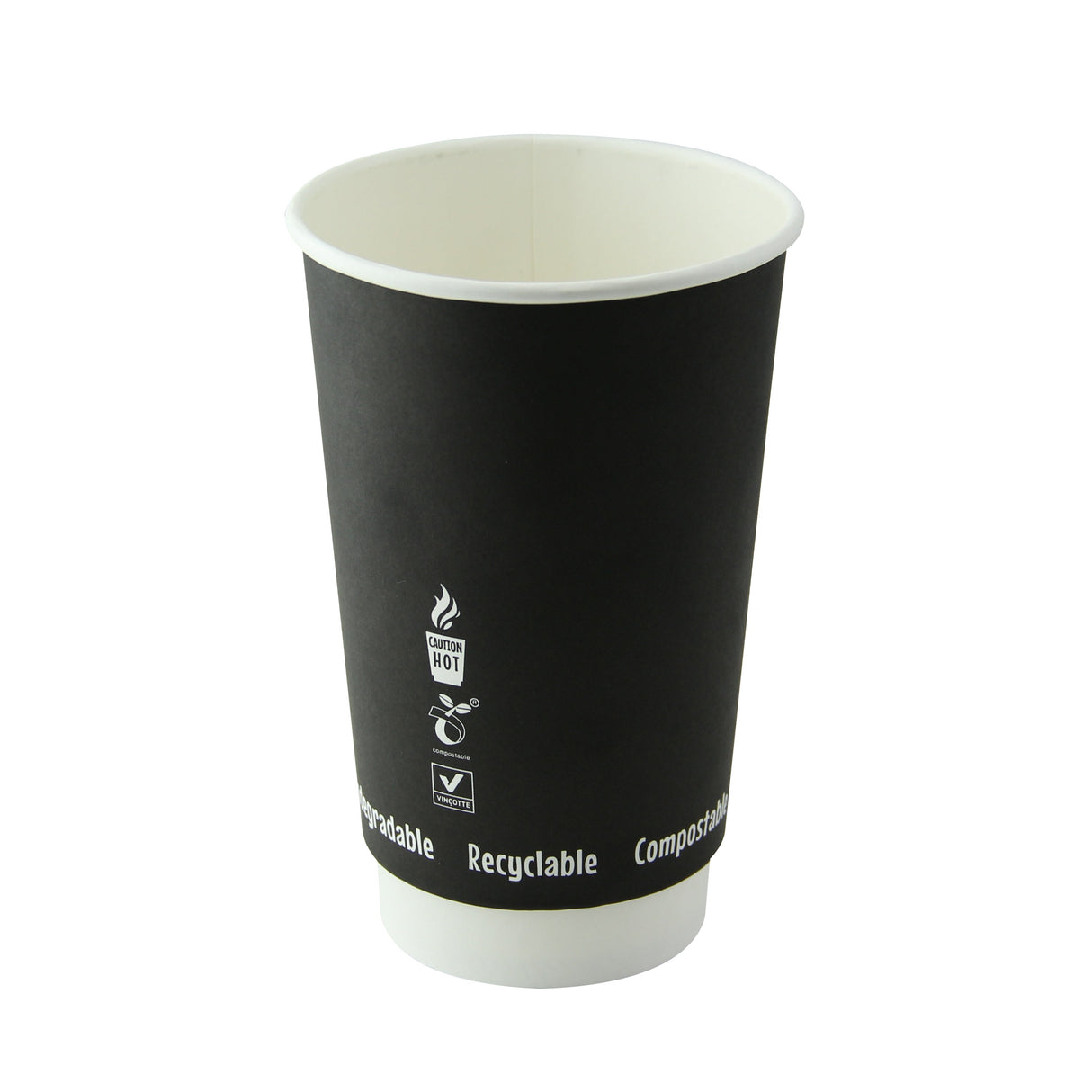 Cups, 16 Ounce, Paper, Black, 3.50 x 5.40 Inch, Double-Wall,20 - 25 COUNT