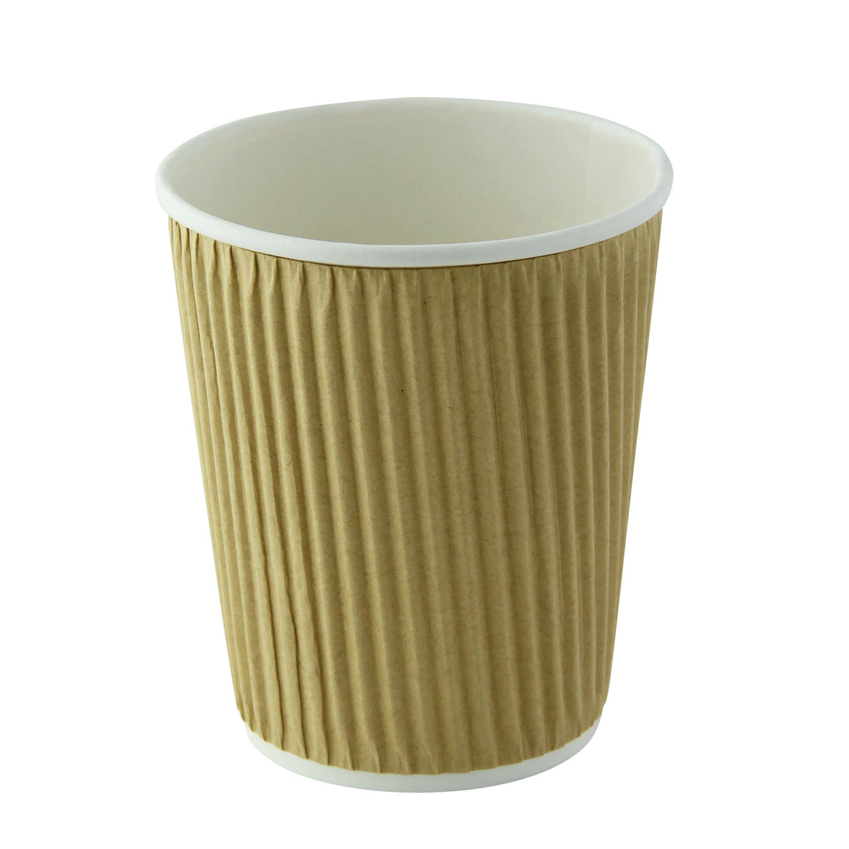 Cups, 8 Ounce, Paper, Rippled-Wall, Kraft, 3.10 x 3.60 Inch,25 - 40 COUNT