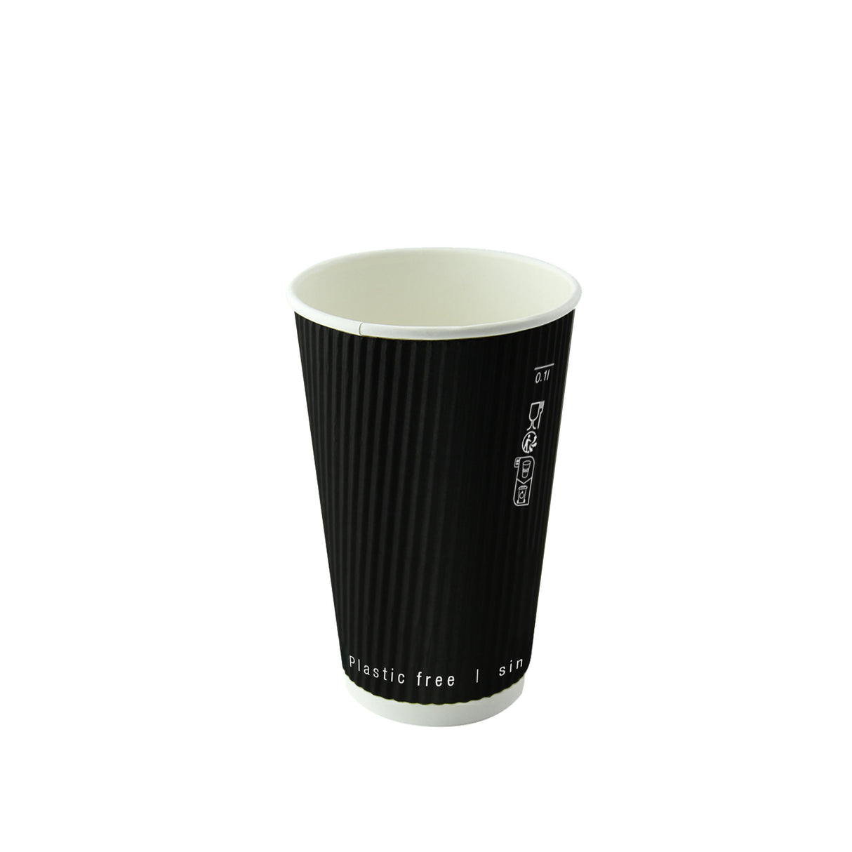 Cups, 10 Ounce, Paper, Rippled-Wall, Black, 3.50 x 3.40 Inch,20 - 25 COUNT