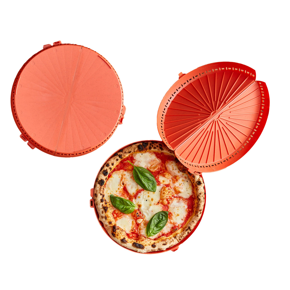 Boxes, Pizza, Huskly 10.20 x 1.10 Inch, Husk Composite, Red, Round, Reusable,6 - 2 COUNT