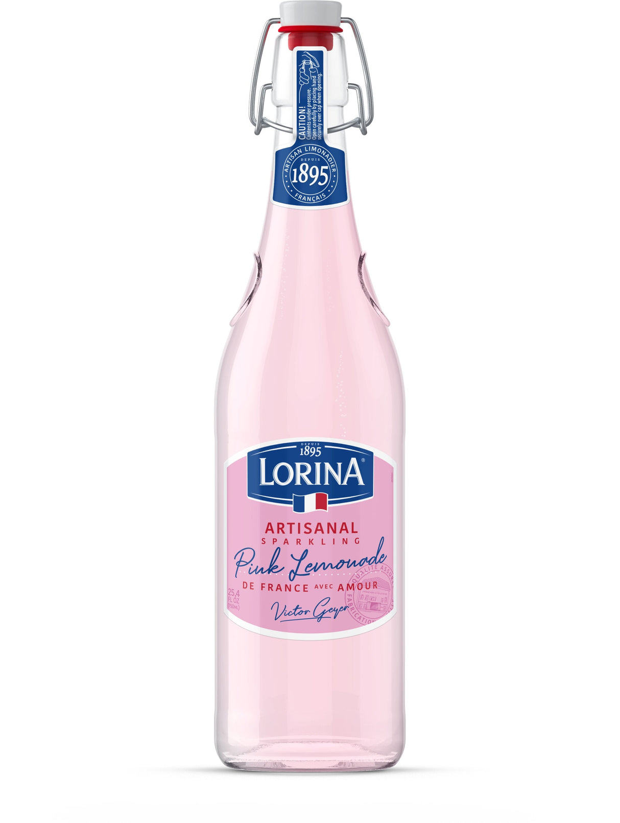 Drink, Pink Lemonade, Sparkling, Glass, 25.4 Fluid Ounce,6 - 750 ML