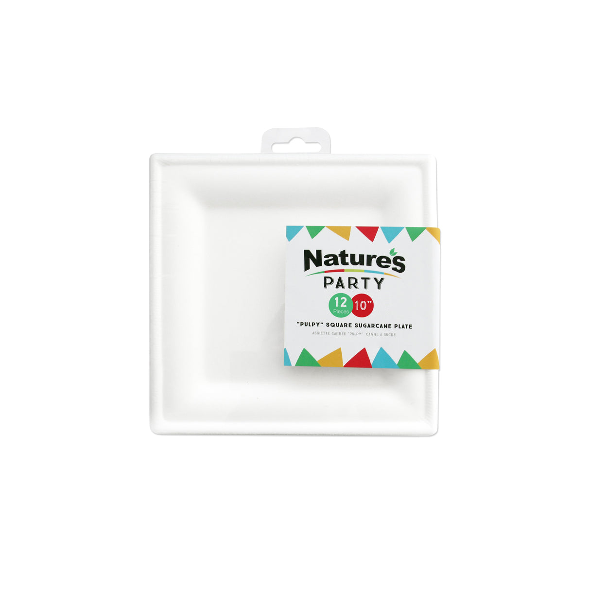 Plates, 10.20 Inch, Sugarcane, White, Square,24 - 12 COUNT