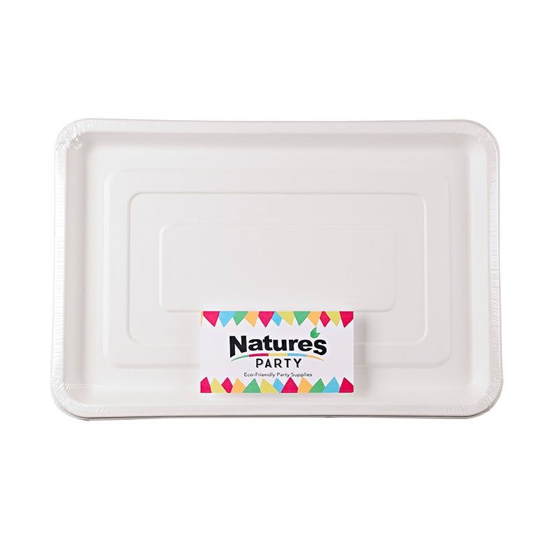 Trays, 17.91 x 12.01 Inch, Sugarcane Fiber, Rectangular,12 - 2 COUNT