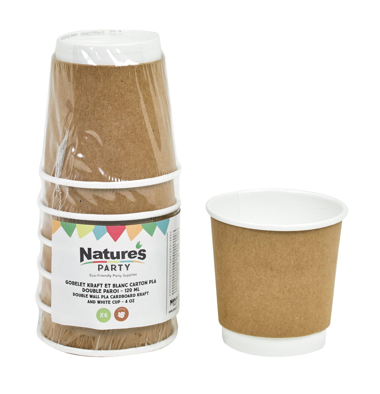 Cups, 4 Ounce, PLA-Lined Paper, Double-Wall, 2.44 x 2.36 Inch,50 - 6 COUNT