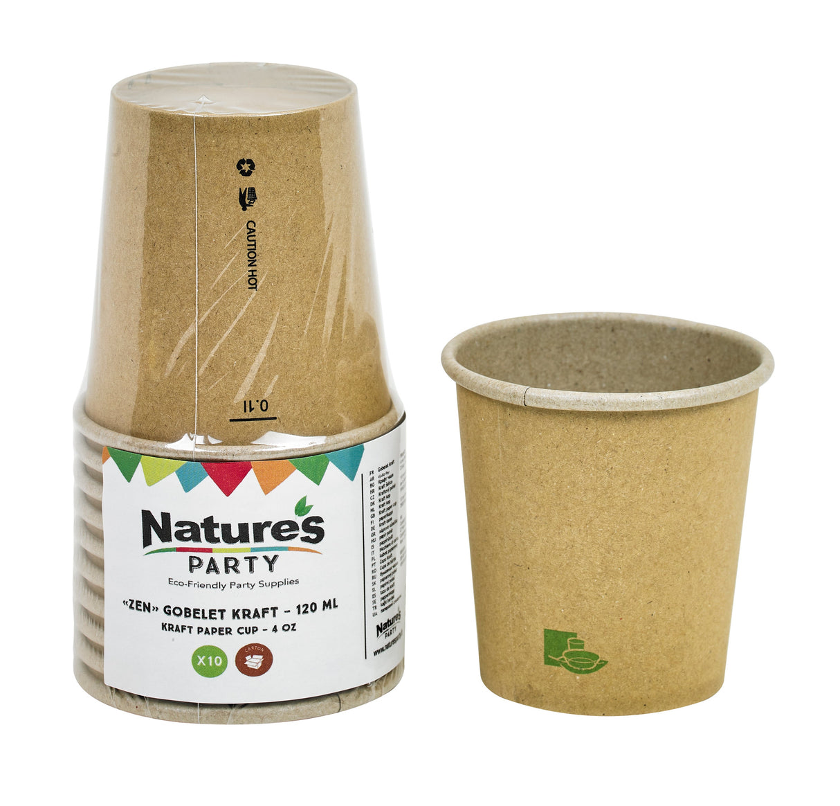 Cups, Zen 4 Ounce, Paper, Kraft, 2.44 x 2.44 Inch,50 - 10 COUNT