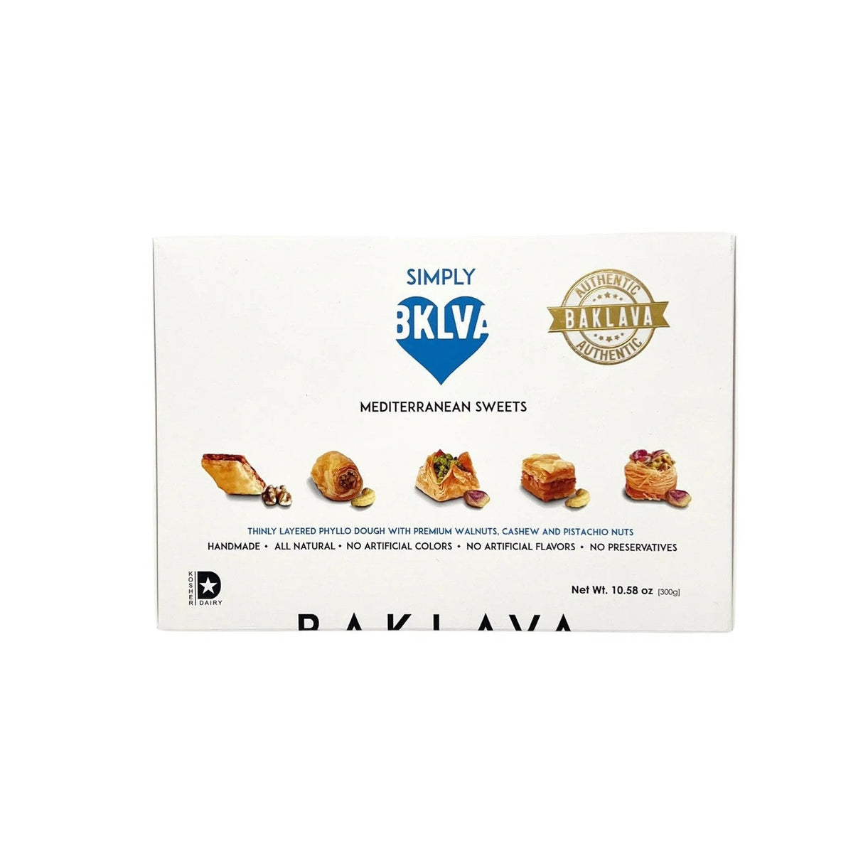 Baklava, Assorted, Baked,12 - 10.58 OUNCE