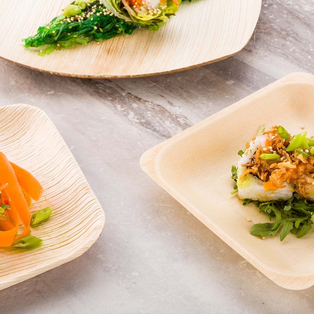 Plates, Food, 5.5 Inch, Wood, Natural, Square, 5.5 Linear Inch,1 - 200 COUNT