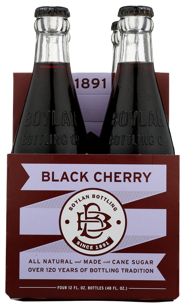 Soft Drink, Black Cherry, Single-Serve, Glass, 12 Fluid Ounce,6 - 4 COUNT