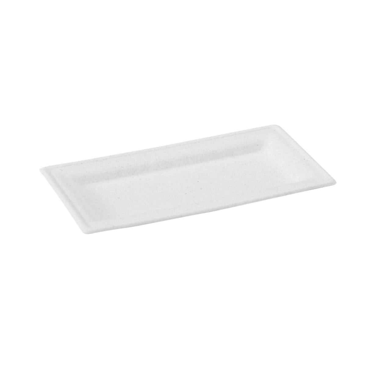 Plates, Food, 10 x 5 Inch, Sugarcane Plastic, White, Rectangular,4 - 125 COUNT